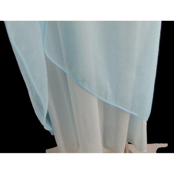 Vanity Fair Vintage 50s Blue Nightgown Size 32 Ribbon Trim Double Nylon Lace - Picture 8 of 12